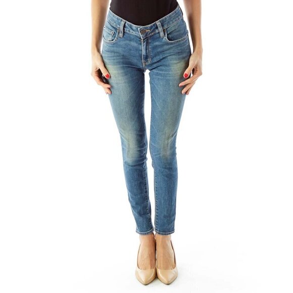 6397 Denim - 6397 Blue Distressed Skinny Jeans
